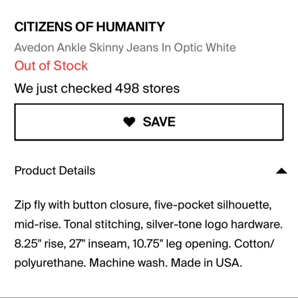 New COH Avedon Skinny Ankle Jeans White | Size 23 - Picture 11 of 11